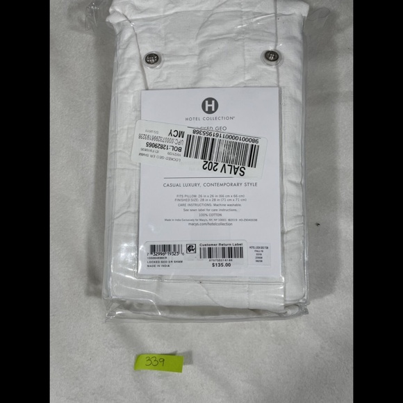NIB Hotel Collection Locked Geo (1) Euro Sham - Picture 2 of 12
